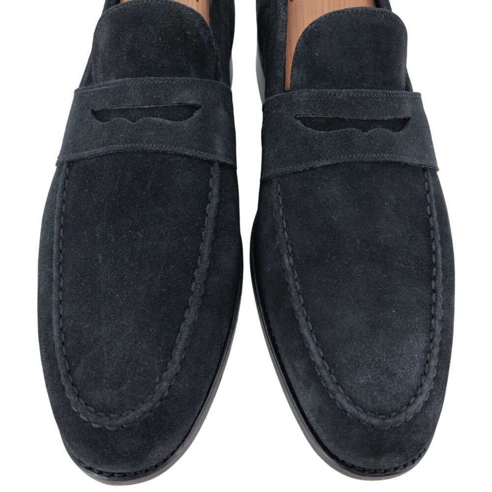 NEW Barker England UK Dress Shoes Black Suede Leather Penny Loafers Mens 11.5 - Picture 8 of 11